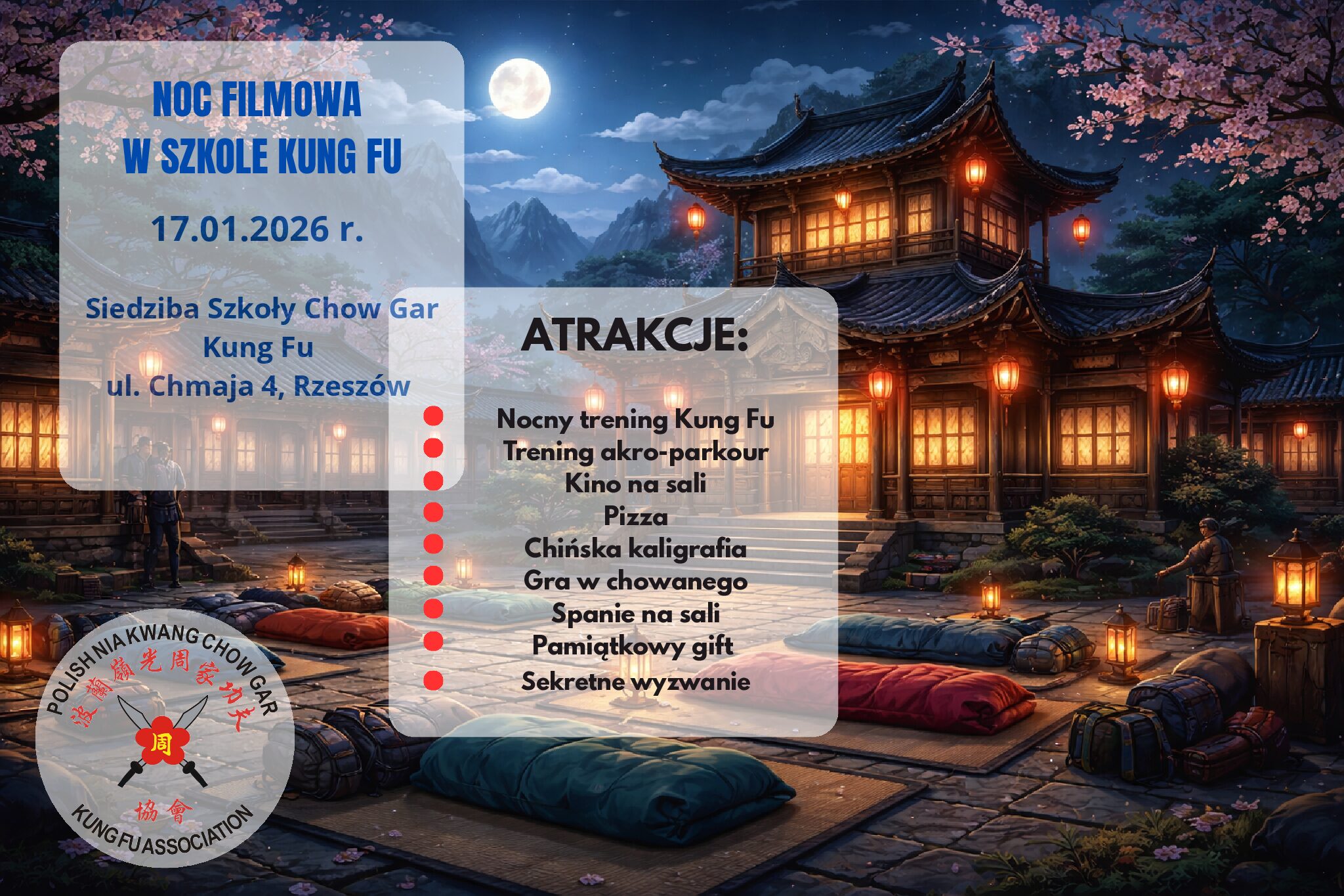 NOCOWANKA W SZKOLE KUNG FU